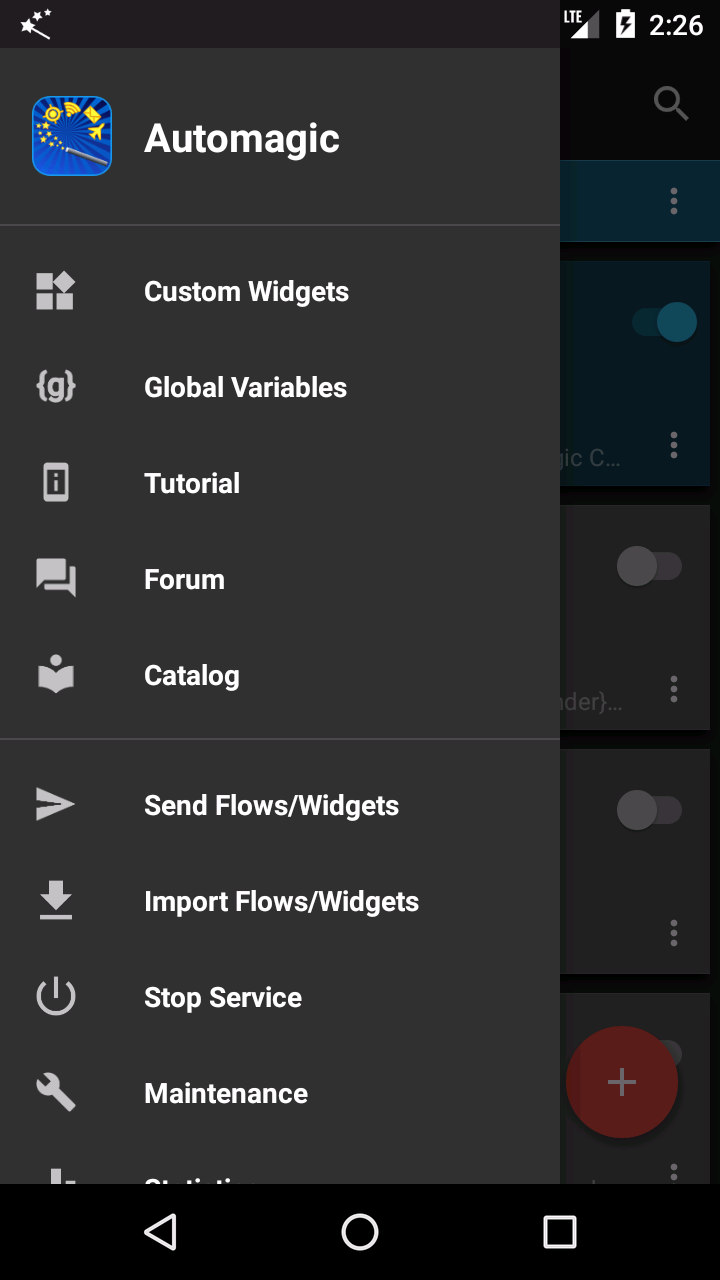 Flow List Menu