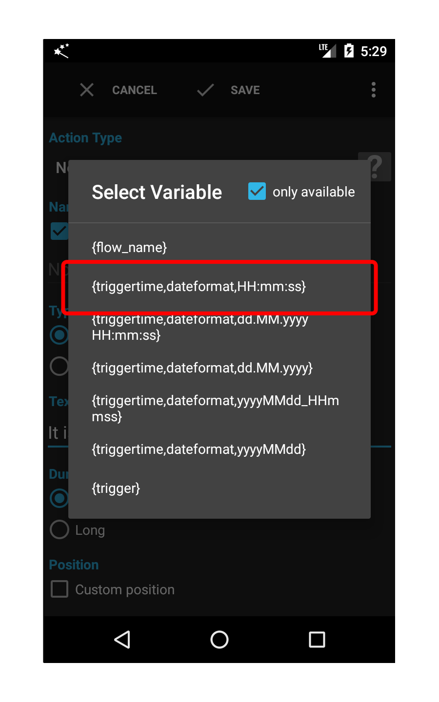 Selecting the Variable